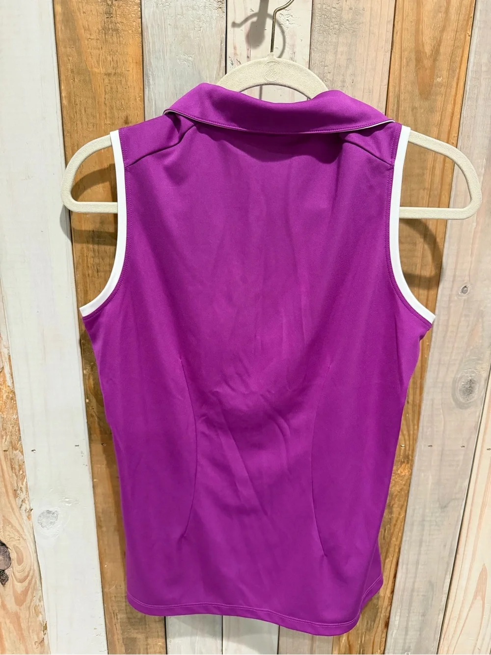 Nike Golf Purple Sleeveless Polo Tank with White Trim size M